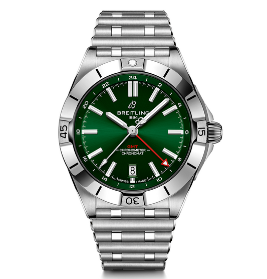 Breitling Chronomat 40mm GMT Watch with Green Dial