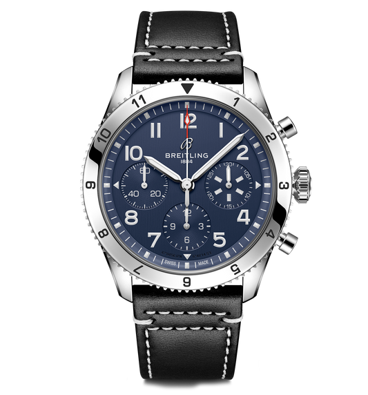 Breitling Classic AVI Chronograph 42 Tribute to Vought F4U Corsair Watch with Black Leather Strap
