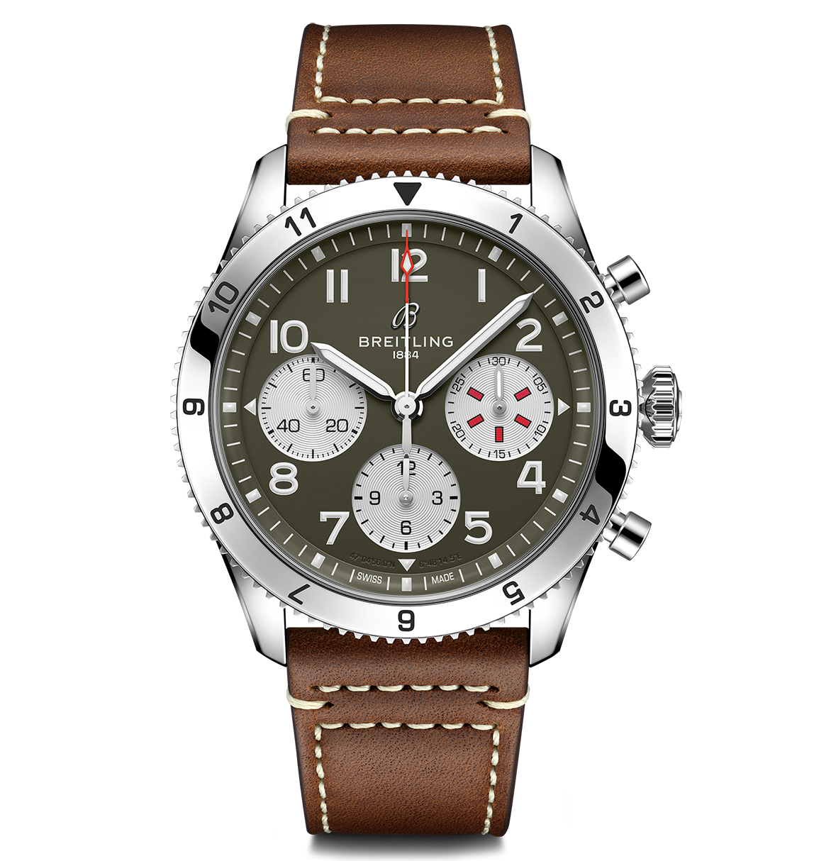 Breitling Classic AVI Chronograph 42 Curtiss Warhawk Watch with Green Dial