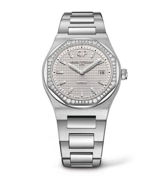 Girard-Perregaux Laureato 34mm Watch with Silver Dial