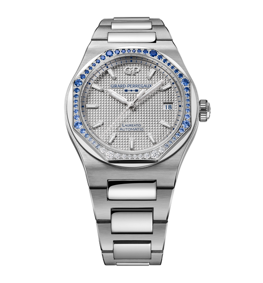 Girard-Perregaux Laureato 38mm Watch with Blue Sapphire and Diamonds