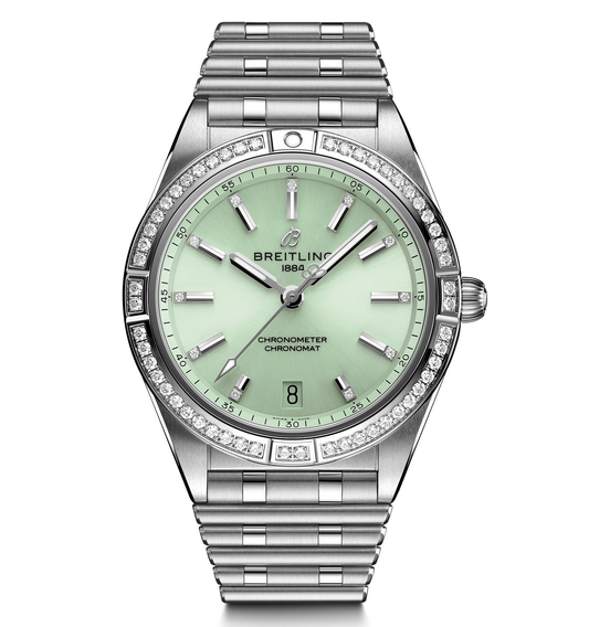 Breitling Chronomat Automatic 36 with Diamond Bezel and Green Dial