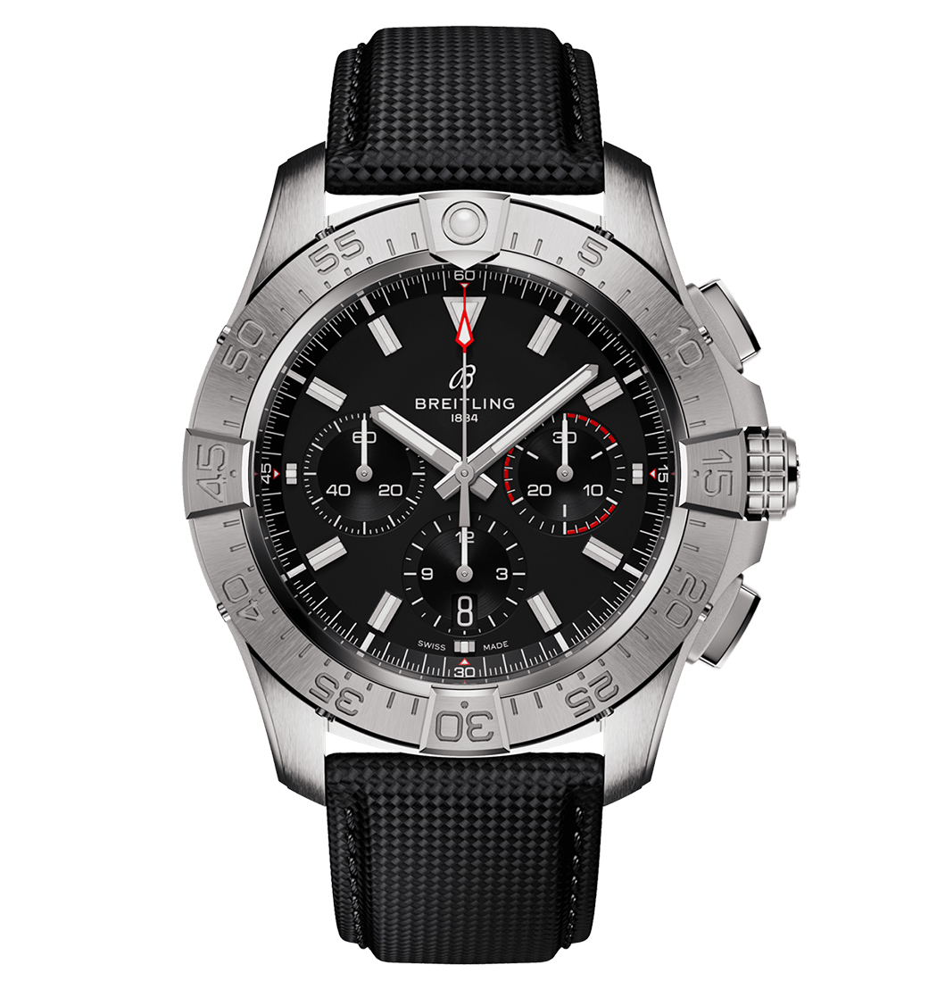 Breitling Avenger B01 Chronograph 44 Watch with Calfskin Leather Strap