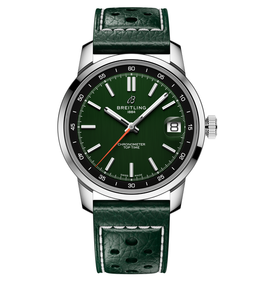 Breitling Top Time B31 38mm Watch with Green Leather Strap