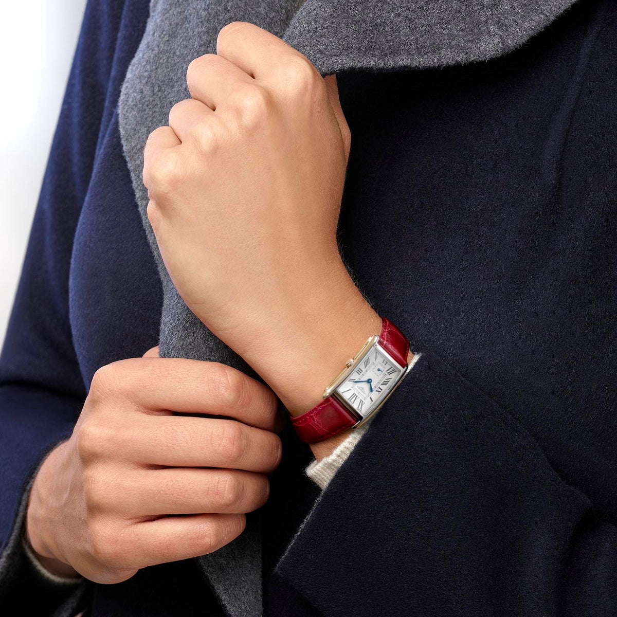 Longines DolceVita Collection 23mm Ladies' Watch on Red Leather Strap
