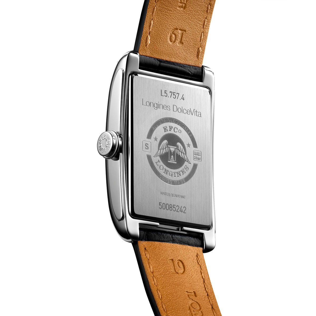 Longines DolceVita Collection 27mm Gent's Watch on Black Leather Strap