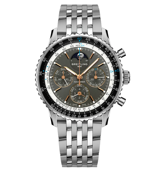 Breitling Navitimer B19 Chronograph 43 Perpetual Calendar Watch with Anthracite Dial