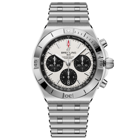 Breitling Chronomat B01 Chronograph 42 Watch with White Panda Dial