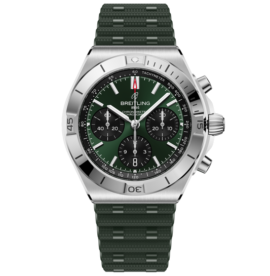 Breitling Chronomat B01 Chronograph 42 Watch with Green Rubber Strap