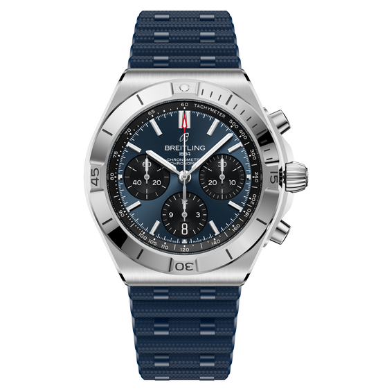 Breitling Chronomat B01 Chronograph 42 Watch with Blue Rubber Strap