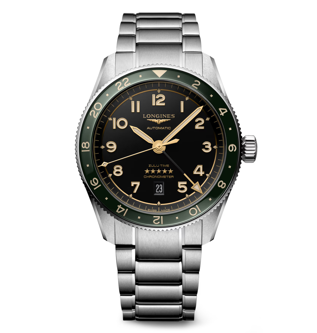 Longines Spirit Zulu Time 42mm Watch with Anthracite Dial