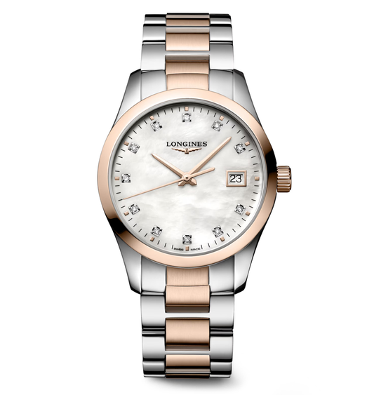 Longines Conquest Classic 34mm Watch with Mother of Pearl Dial