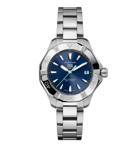 TAG Heuer Aquaracer Professional 200 Solargraph Watch with Blue Sunray Brushed Dial