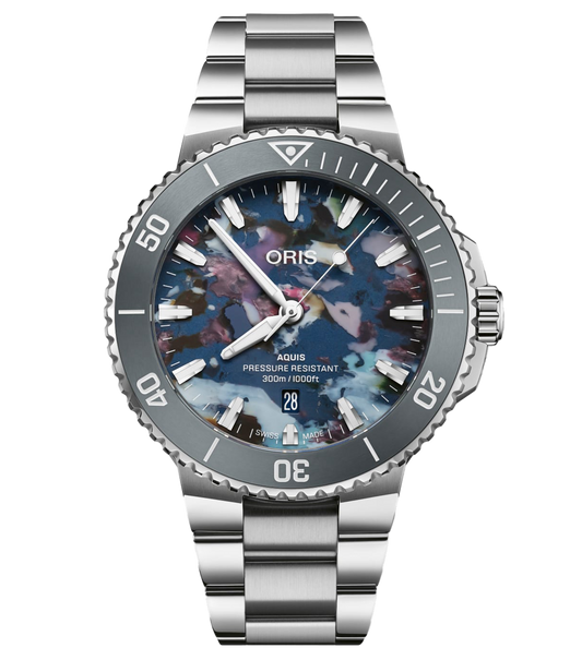 Oris Aquis Date Upcycle Watch with Multicoloured Dial, 43.50mm