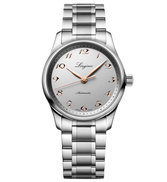 Longines Master 34mm Watch with Pink Hands