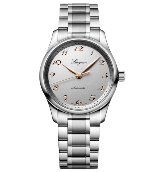 Longines Master 34mm Watch with Pink Hands