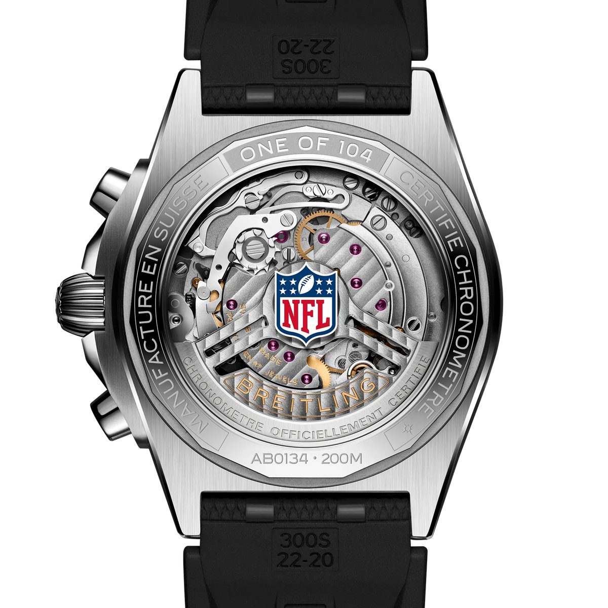 Breitling Chronomat B01 42 NFL Carolina Panthers Edition with Rubber Strap