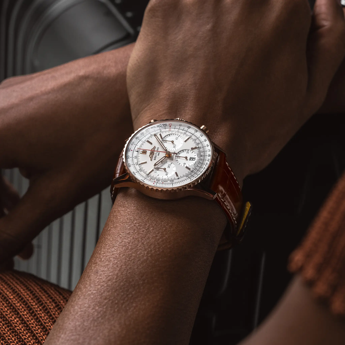 Breitling Navitimer B01 Chronograph 41 Watch with Leather Strap