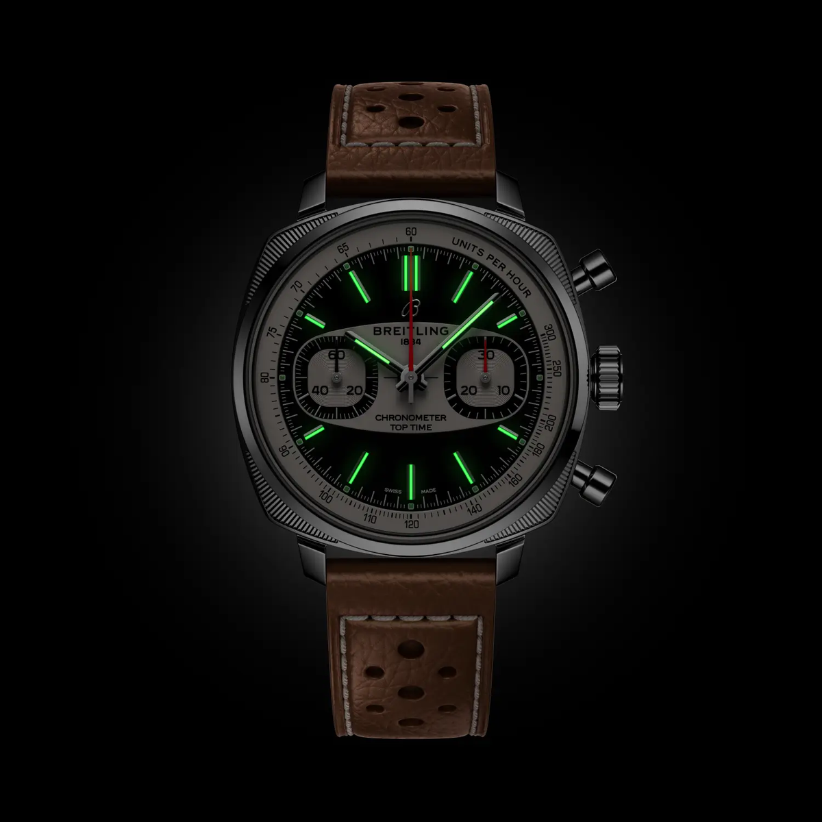 Breitling Top Time B01 Racing 38 Watch with Beige Leather Strap, Limited Edition