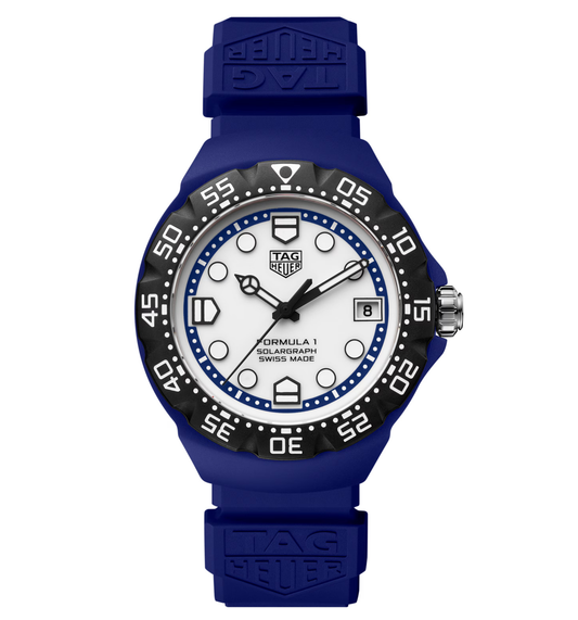 TAG Heuer Formula 1 Solargraph Watch with Blue Rubber Strap, Limited Edition