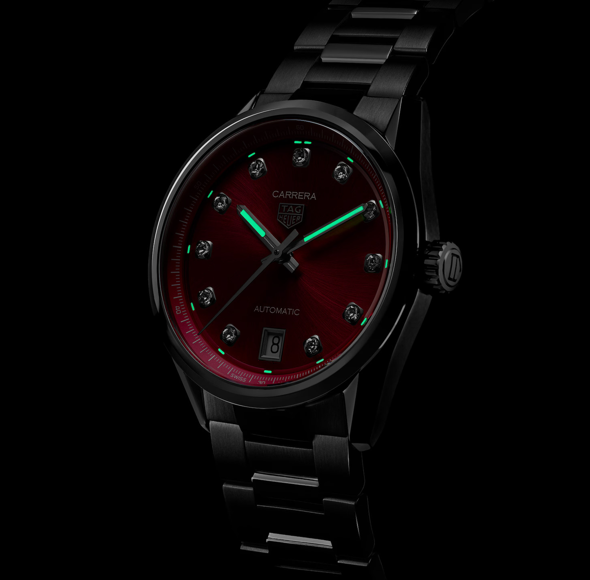 TAG Heuer Carrera Date Watch with Hot Pink Dial