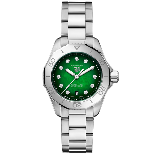 TAG Heuer Aquaracer Professional 200 Watch with Green Mother of Pearl Dial