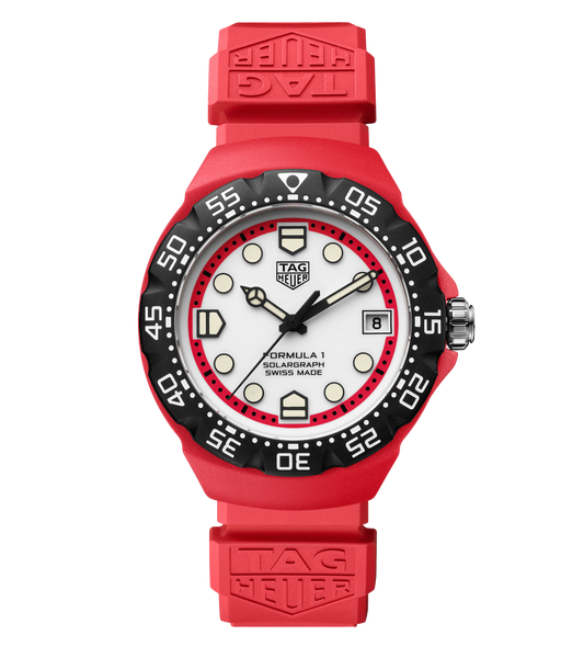 TAG Heuer Formula 1 Solargraph Watch with Red Rubber Strap