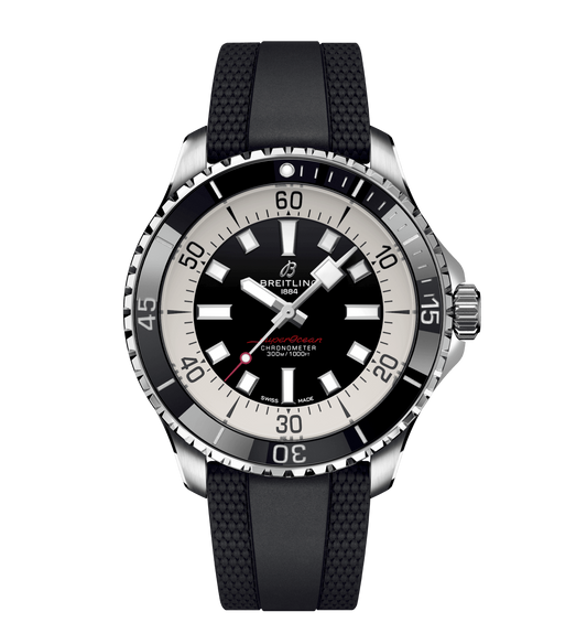 Breitling Superocean Black on Rubber Watch, 44mm