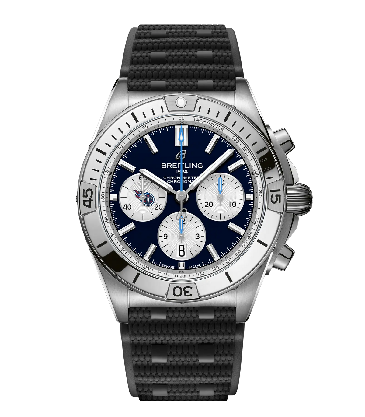 Breitling Chronomat B01 42 NFL Tennessee Titans Edition with Rubber Strap