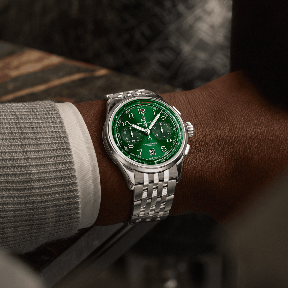 Breitling Premier B01 Chronograph 42mm Watch with Green Dial