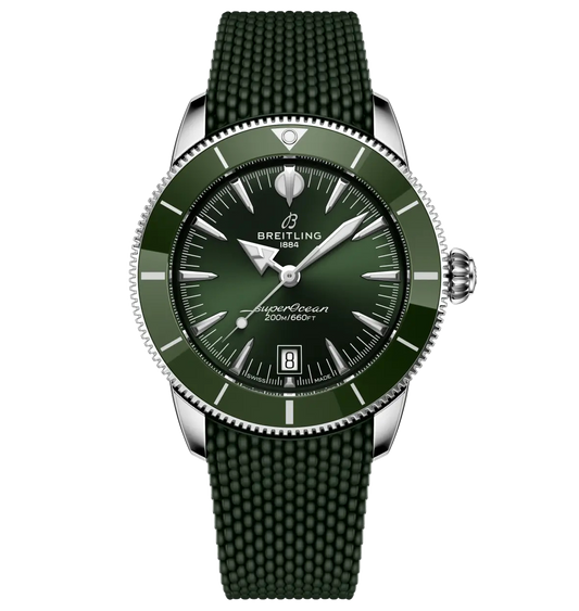 Breitling Superocean Heritage B31 Automatic 42 Watch with Green Rubber Strap